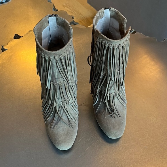 JEAN-MICHEL CAZABAT SUEDE FRINGE BOOTIE - Picture 8 of 10